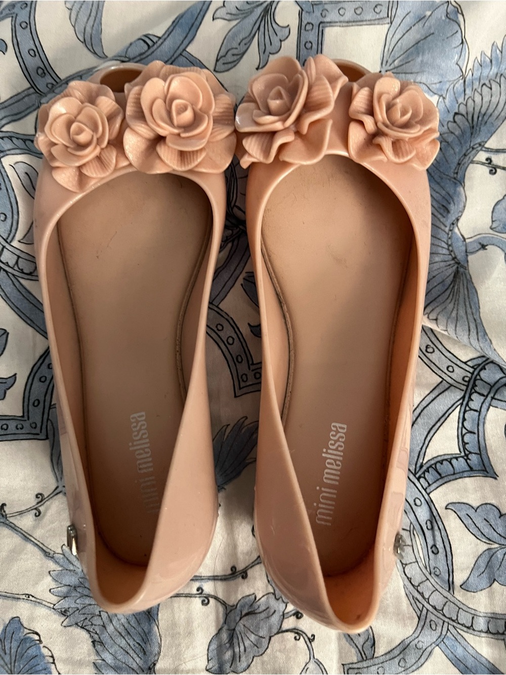 Mini Melissa Blush Pink Floral Jelly Ballet Flats